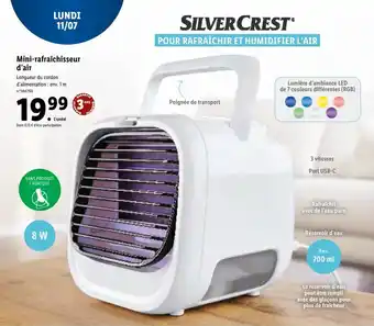 Lidl Silver Crest Mini-Rafraîchisseur d'Air offre