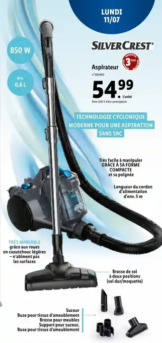 Lidl Silver Crest Aspirateur offre
