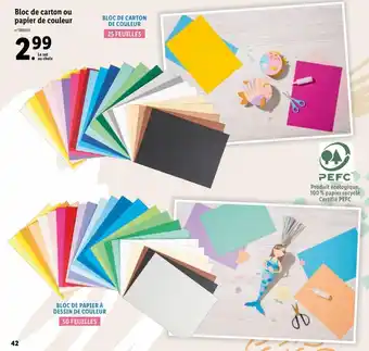 Lidl Bloc de Carton Ou Papier de Couleur offre