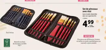 Lidl Set de Pinceaux Avec étui offre