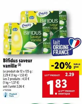 Lidl Bifidus Saveur Vanille offre
