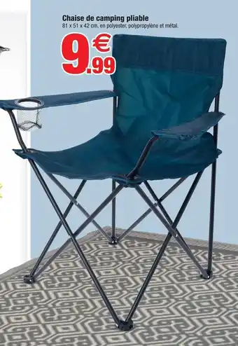 Bazarland Chaise de Camping Pliable offre
