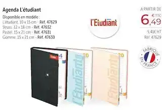 L'etudiant agenda l'étudiant