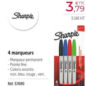 Office Depot Sharpie 4 marqueurs offre