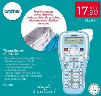 Brother titreuse pt-h100 lb