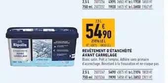 Revêtement d'étanchéité Avant Carrelage