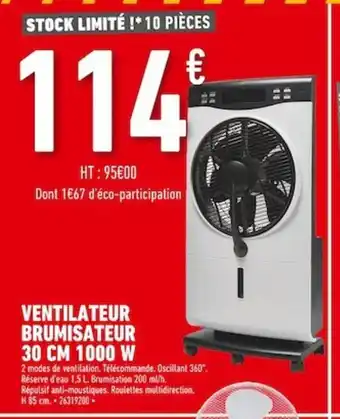 Batkor Ventilateur Brumisateur 30 cm 1000 W offre