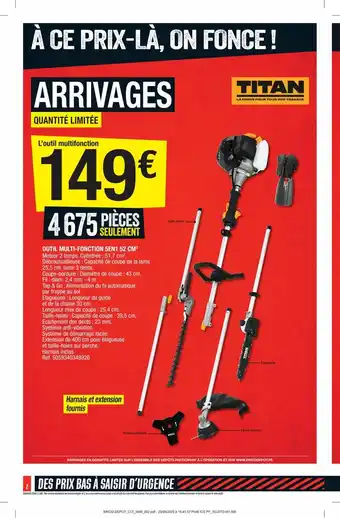 Brico Dépôt Outil Multi-Fonction 5en1 52 cm offre