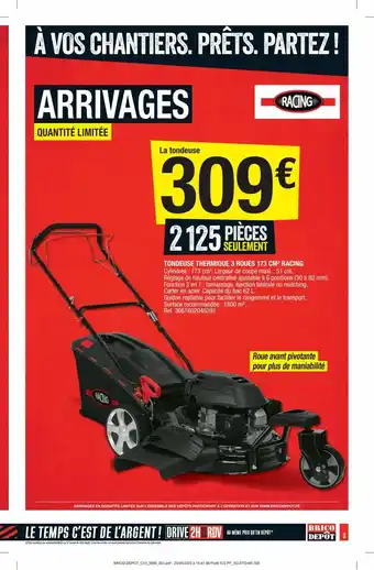 Tondeuse Thermique 3 Roues 173 cm Racing