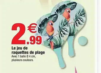 Bazarland Le Jeu De Raquettes De Plage offre