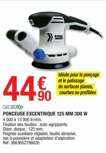 Brico Dépôt Ponceuse Excentrique 125 mm 300 W offre