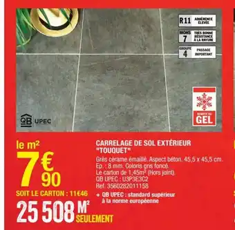 Brico Dépôt Carrelage De Sol Extèrieur De Sol Extèrieur "Touquet" offre