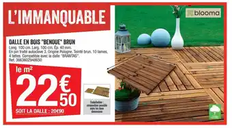 Brico Dépôt Dalle En Bois "Benoue" Brun offre
