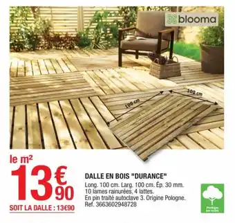 Brico Dépôt Dalle En Bois "Durance" offre