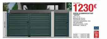 Brico Dépôt Portail Aluminium Battant "Cortes" offre