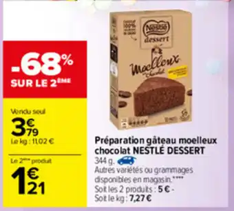 Carrefour Préparation gâteau moelleux chocolat offre