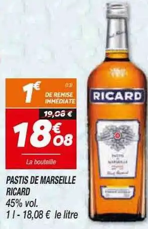 Netto Pastis De Marseille Ricard offre