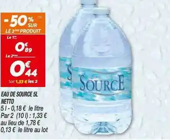 Netto Eau De Source 5l Netto offre