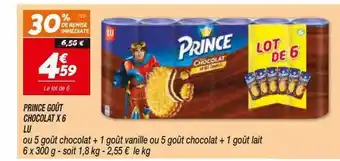 Netto Prince Goût Chocolat X 6 Lu offre