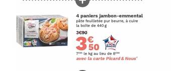 Picard 4 Paniers Jambon-emmental offre