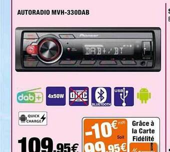 Autobacs Autoradio Mvh-330dab offre