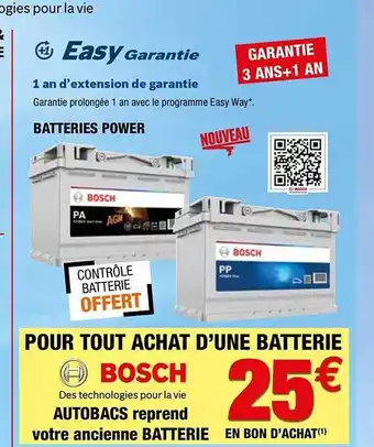 Autobacs Achat D'une Batterie Bosch offre