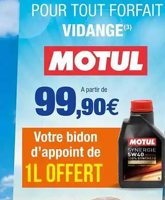 Autobacs Forfait Vidange Motul offre