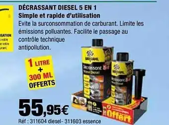 Autobacs Décrassant Diesel 5 En 1 Simple Et Rapide D'utilisation offre