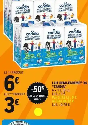 E.Leclerc Lait Demi-écrémé X6 offre