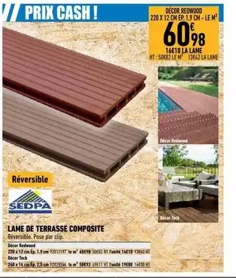 Brico Cash Lame De Terrasse Composite offre