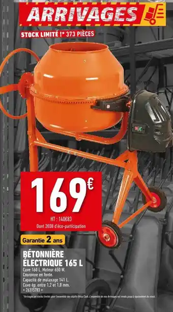 Brico Cash Bétonnière électrique 165l offre