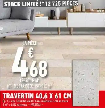 Travertin 40,6 X 61 Cm