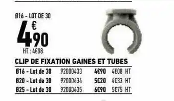 Brico Cash Clip De Fixation Gaines Et Tubes offre