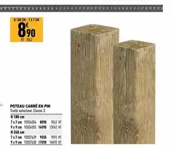 Brico Cash Poteau Carré En Pin offre