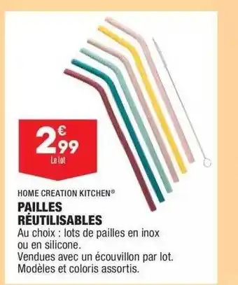ALDI Pailles Réutilisables Home Création Kitchen offre