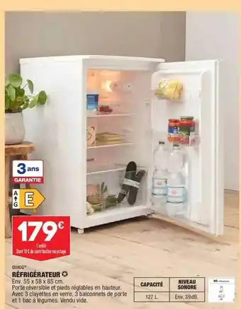 ALDI Réfrigérateur Quigg offre