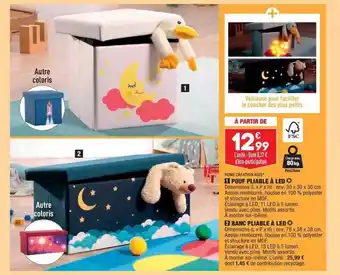 ALDI Pouf Pliable à Led Home Création Kids, Banc Pliable à Led Home Créatio Kids offre