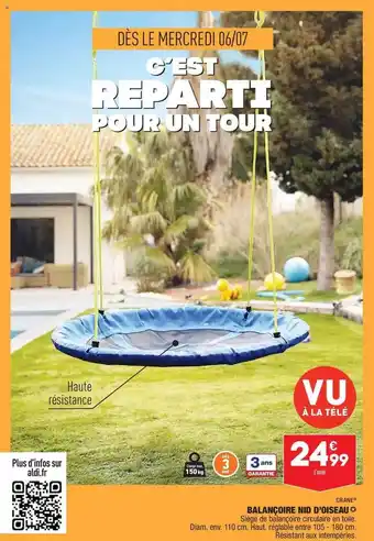 ALDI Balançoire Nid D'oiseau Crane offre
