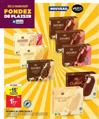 ALDI Bâtonnets De Crème Glacée Mucci offre