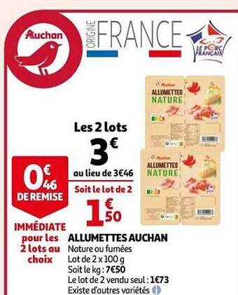 Auchan Allumettes Auchan offre