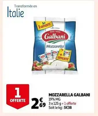 Auchan Mozzarella Galbani offre