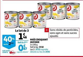 Auchan Maïs Croquant Auchan offre