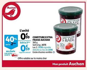 Auchan Confiture Extra Fraise Auchan offre