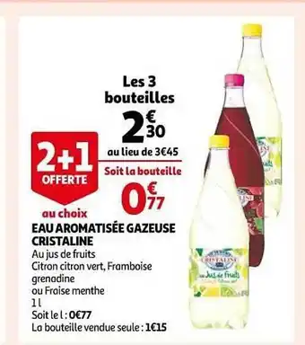 Auchan Eau Aromatisée Gazeuse Cristaline offre