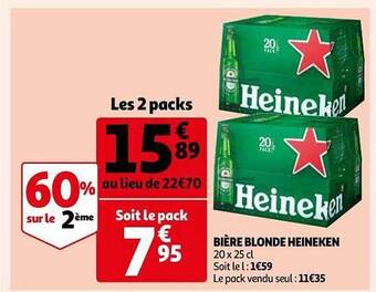 Auchan Bière Blonde Heineken offre