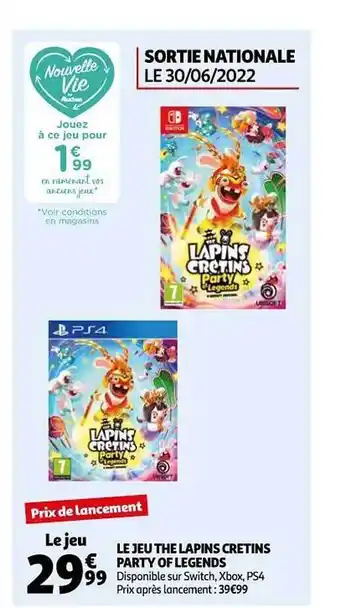 Auchan Le Jeu The Lapins Crétins Party Of Legends offre