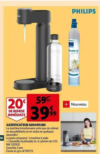 Auchan Gazeficateur Add4901bk Philips offre