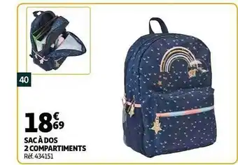 Auchan Sac à Dos 2 Compartiments offre