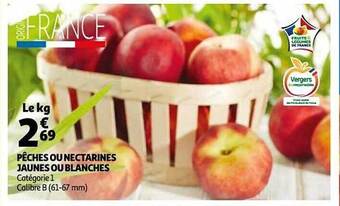 Auchan Pêches Ou Nectarines Jaunes Ou Blanches offre