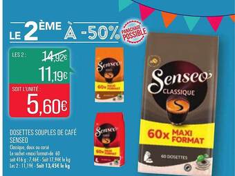 Match Dosettes Souples De Café Senseo offre